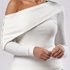 ByEgreis Fiona Top White Long Sleeve Sweater